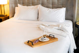 A Bed made with Thomaston T-300 Sheets and Pillowcases